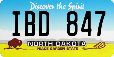ND license plate IBD847