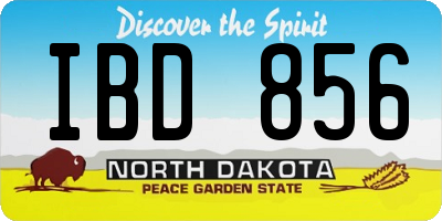 ND license plate IBD856