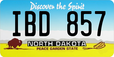 ND license plate IBD857