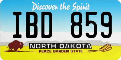 ND license plate IBD859