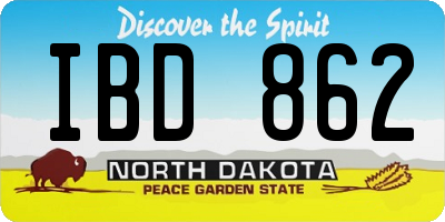 ND license plate IBD862