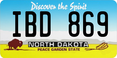 ND license plate IBD869