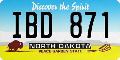 ND license plate IBD871