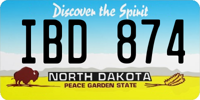 ND license plate IBD874