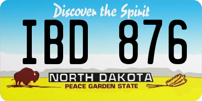 ND license plate IBD876