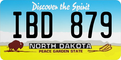 ND license plate IBD879