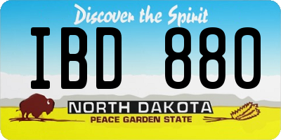 ND license plate IBD880