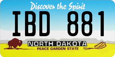 ND license plate IBD881