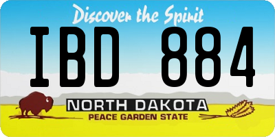 ND license plate IBD884