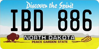 ND license plate IBD886