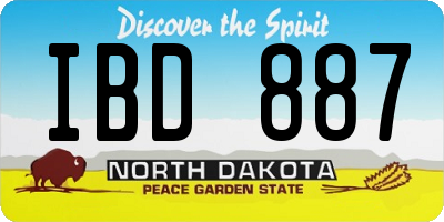 ND license plate IBD887