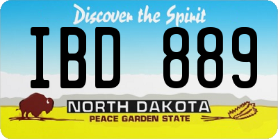 ND license plate IBD889