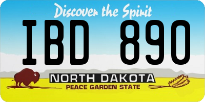 ND license plate IBD890