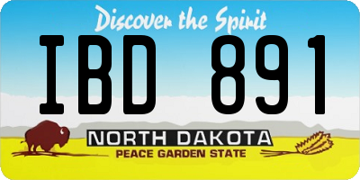 ND license plate IBD891