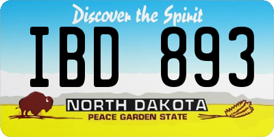ND license plate IBD893