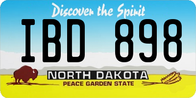 ND license plate IBD898