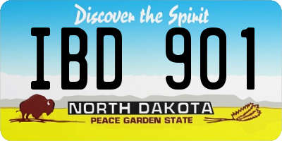 ND license plate IBD901