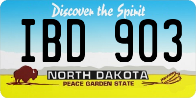 ND license plate IBD903