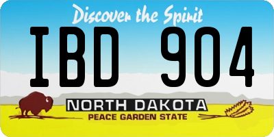 ND license plate IBD904