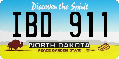 ND license plate IBD911