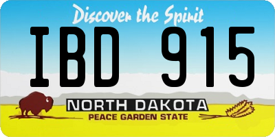 ND license plate IBD915