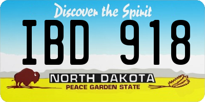ND license plate IBD918