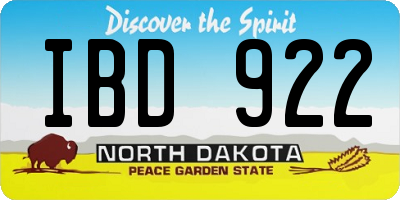 ND license plate IBD922