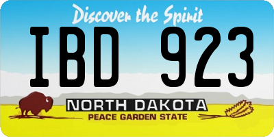ND license plate IBD923