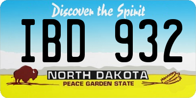 ND license plate IBD932