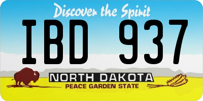 ND license plate IBD937