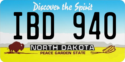 ND license plate IBD940