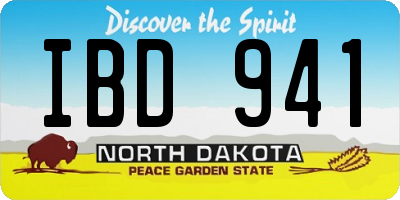 ND license plate IBD941