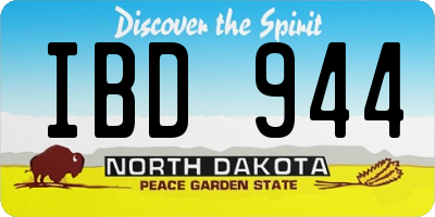 ND license plate IBD944