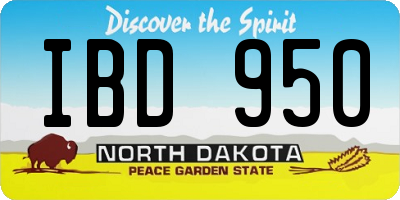 ND license plate IBD950