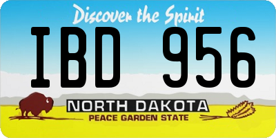ND license plate IBD956