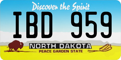 ND license plate IBD959