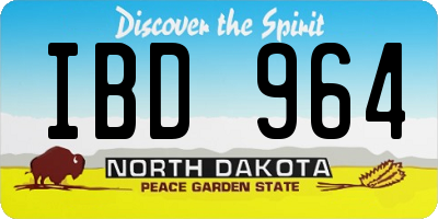 ND license plate IBD964