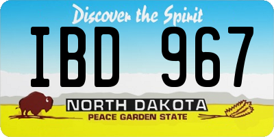 ND license plate IBD967