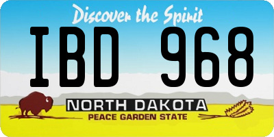 ND license plate IBD968
