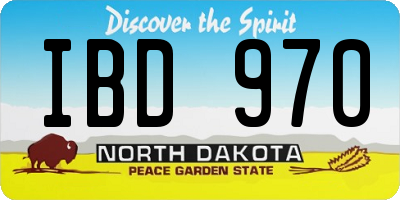 ND license plate IBD970