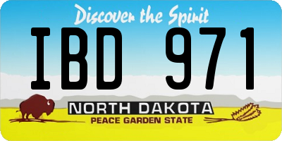 ND license plate IBD971