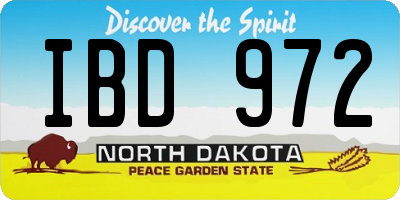 ND license plate IBD972