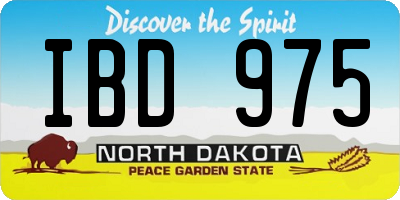 ND license plate IBD975