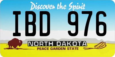 ND license plate IBD976