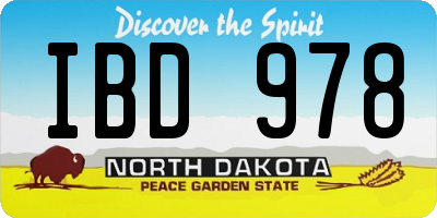 ND license plate IBD978