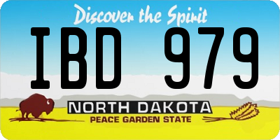 ND license plate IBD979