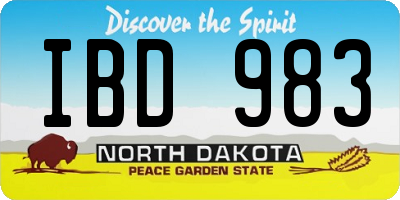 ND license plate IBD983