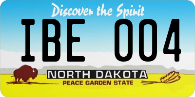 ND license plate IBE004