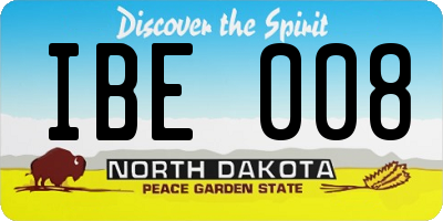 ND license plate IBE008