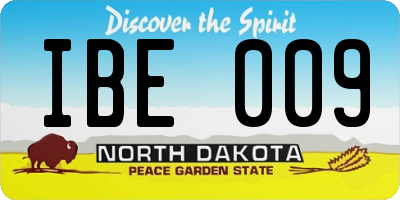 ND license plate IBE009